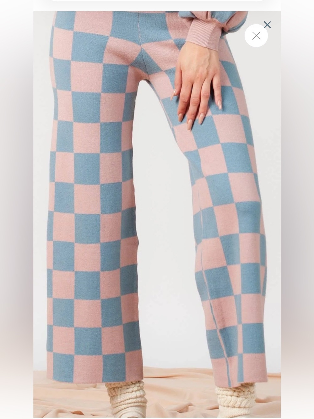 Lucca Couture Large Check Sweater Pants
